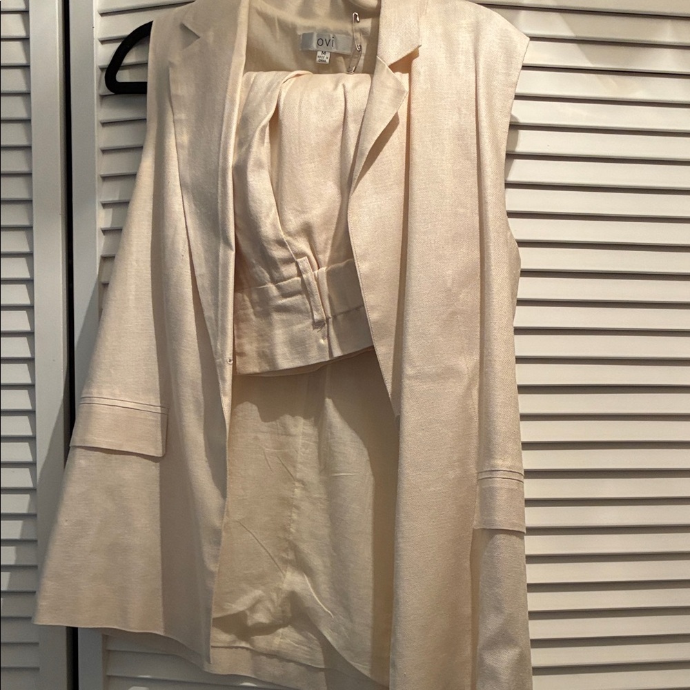 Ovi Cream Textured Fabric